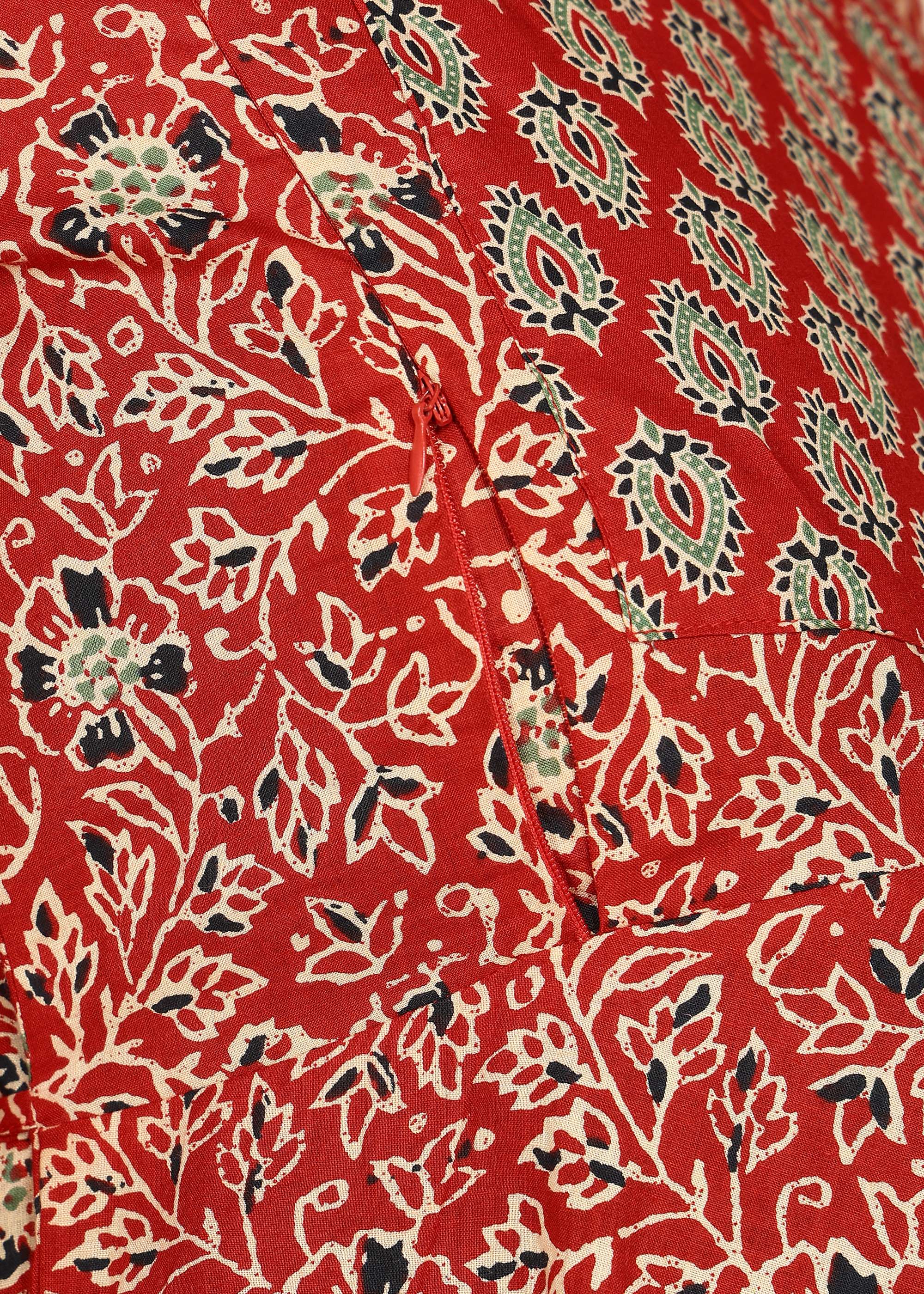 Red-Maternity-Feeding-KurtaSet-Dupatta