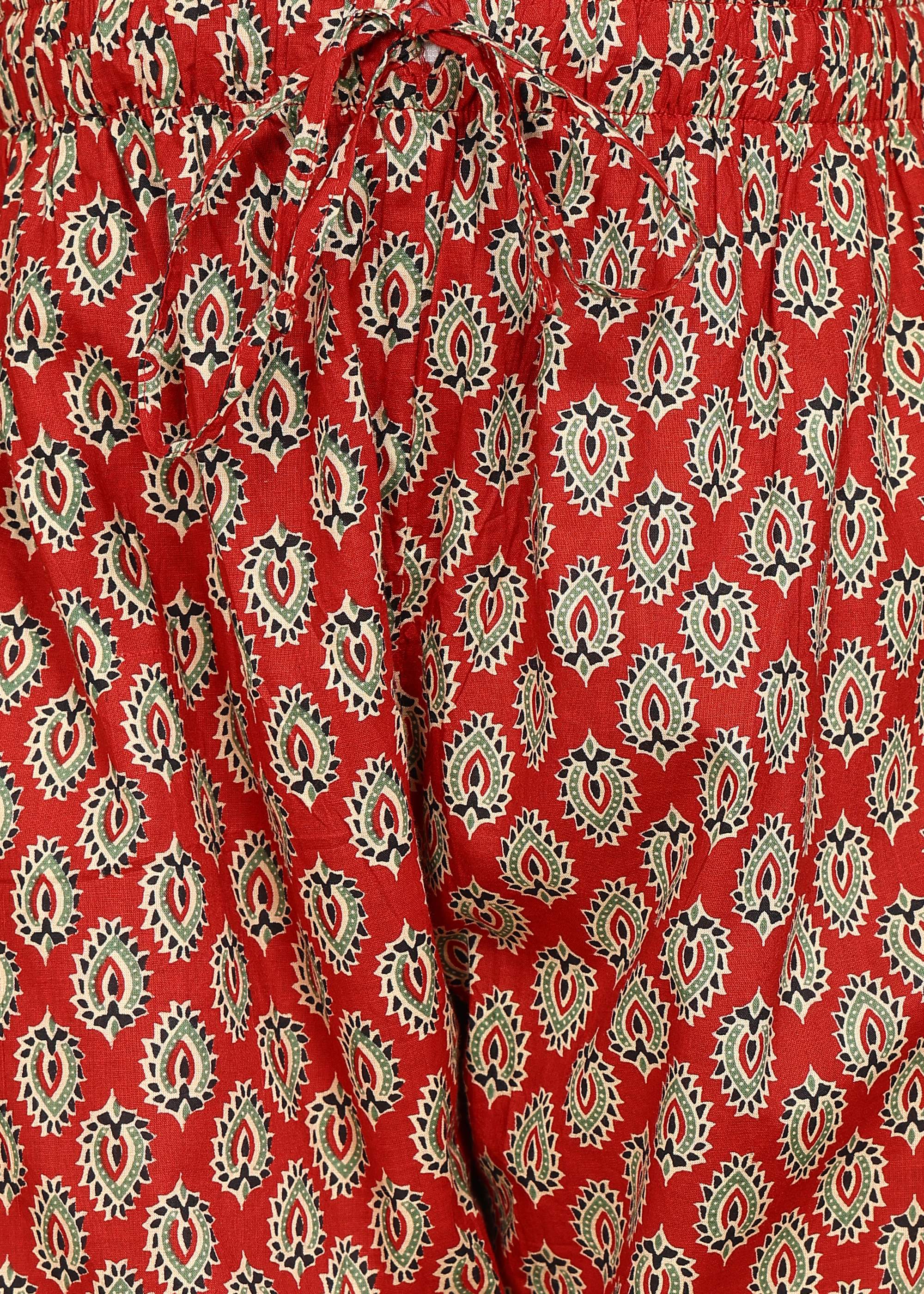 Red-Maternity-Feeding-KurtaSet-Dupatta