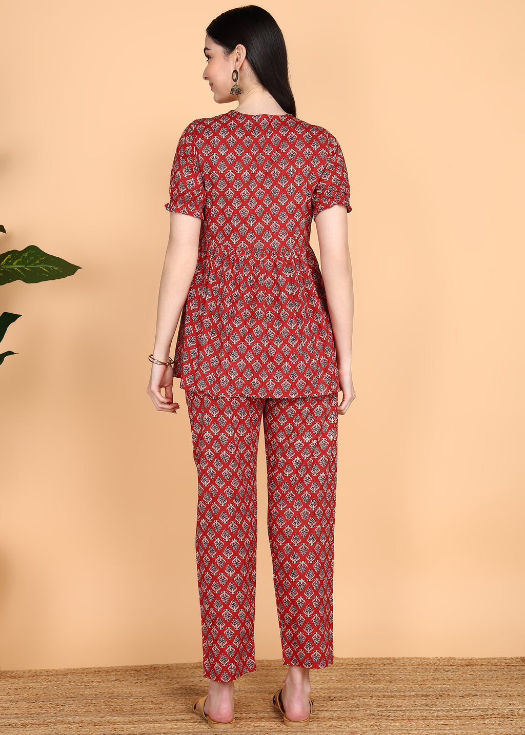 Red-PureCotton-Maternity-Feeding-Co-ord-Set