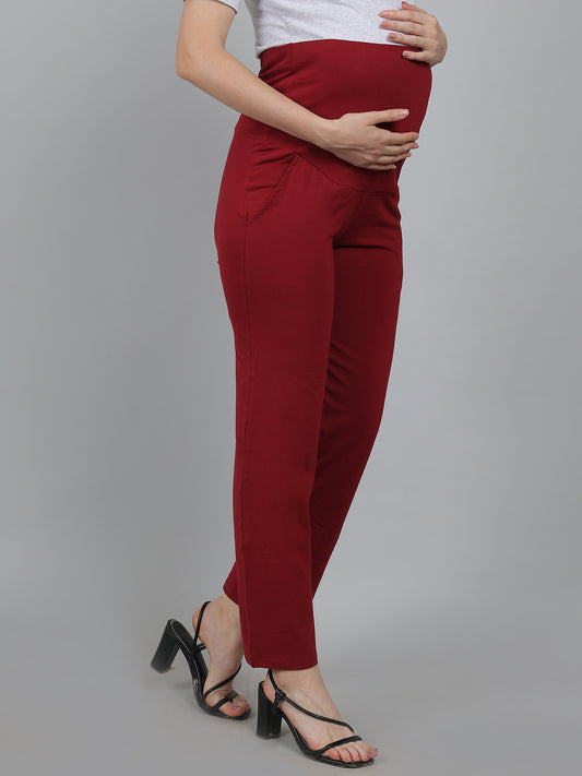 Red-Supima-Cotton-Maternity-Pants-Trousers