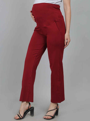 Red Supima Cotton Maternity Pants