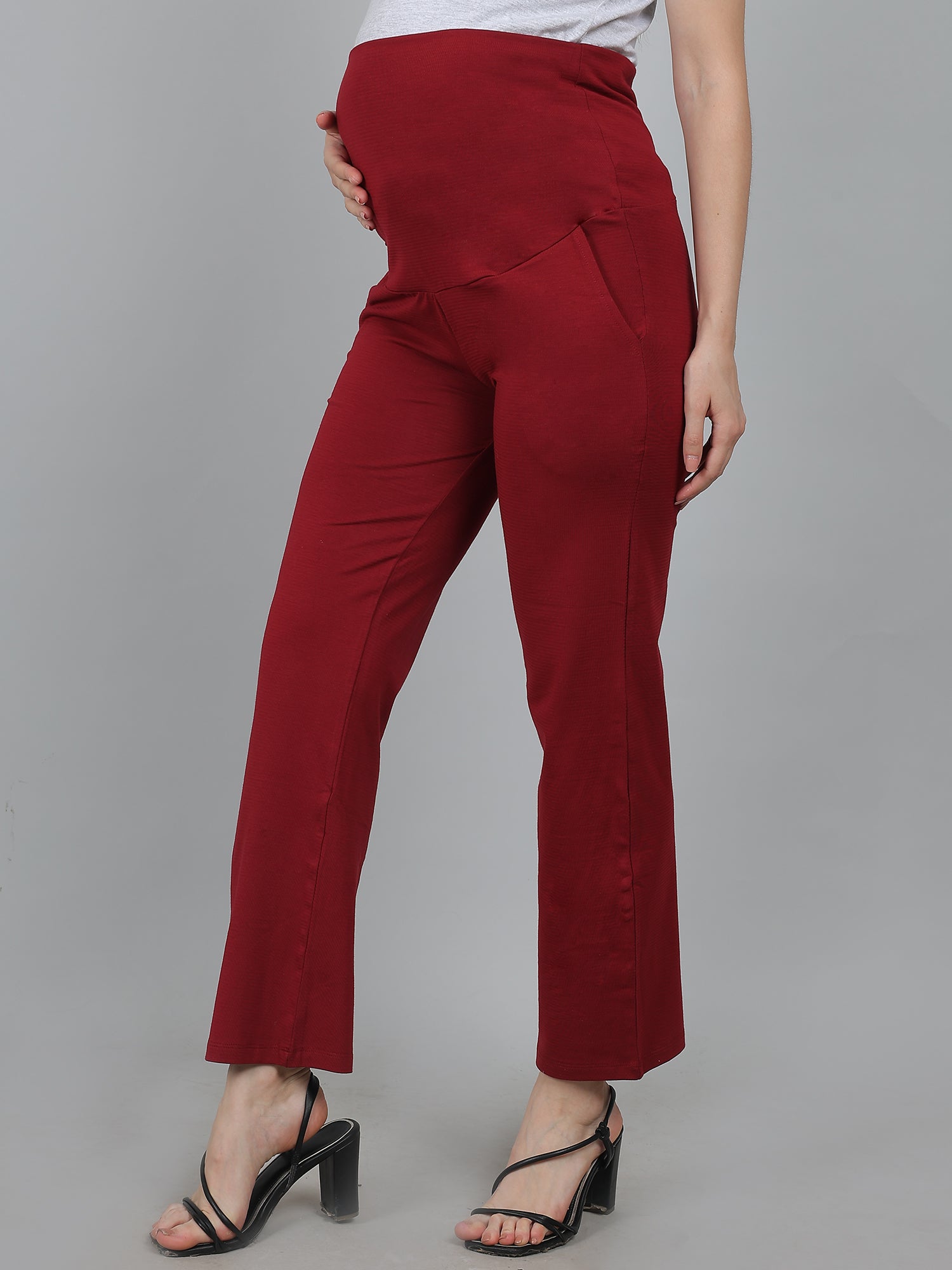 Red-Supima-Cotton-Maternity-Pants-Trousers