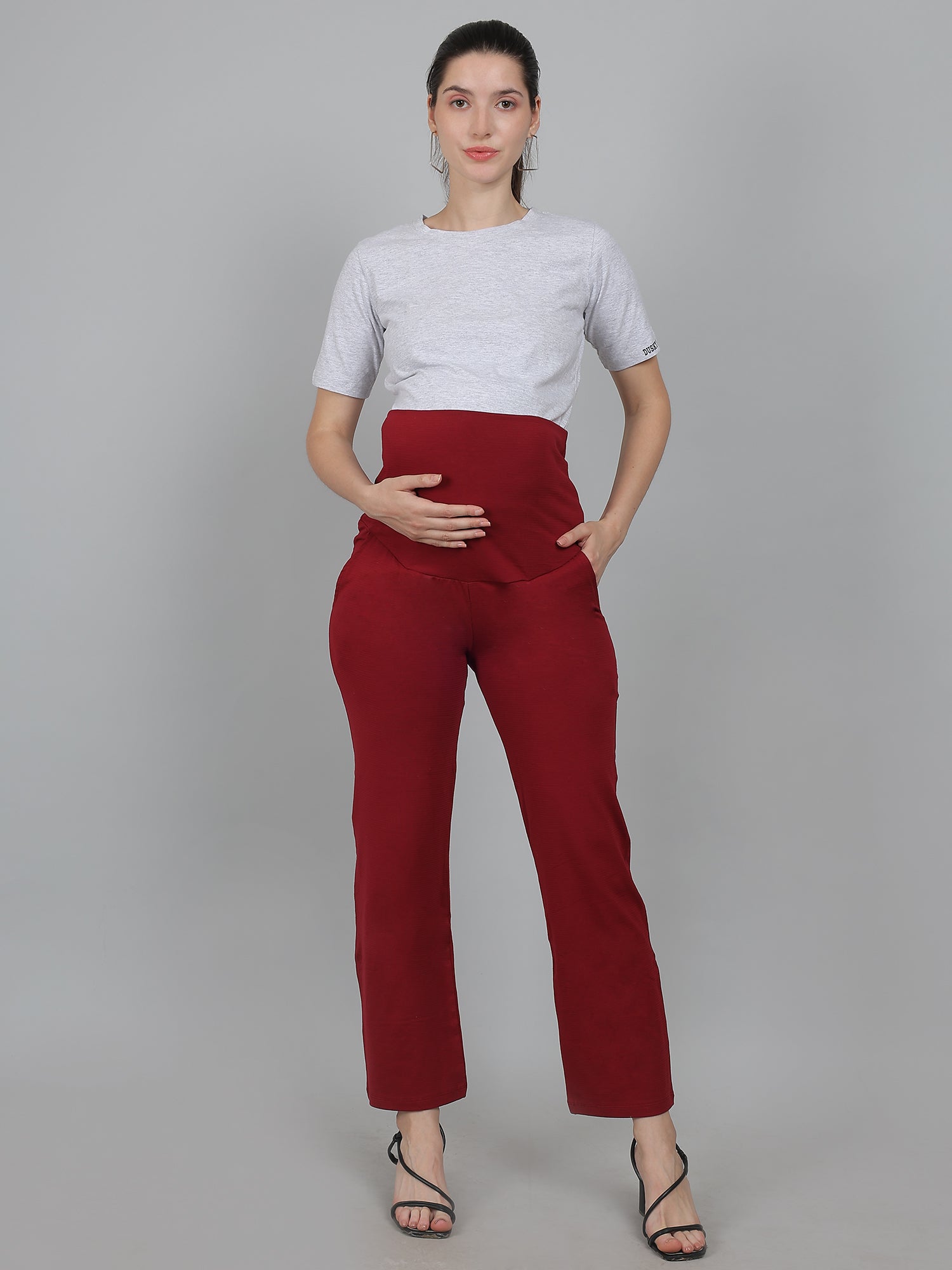 Red-Supima-Cotton-Maternity-Pants-Trousers