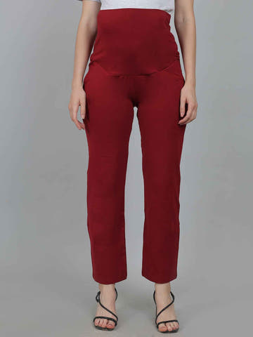 Red Supima Cotton Maternity Pants