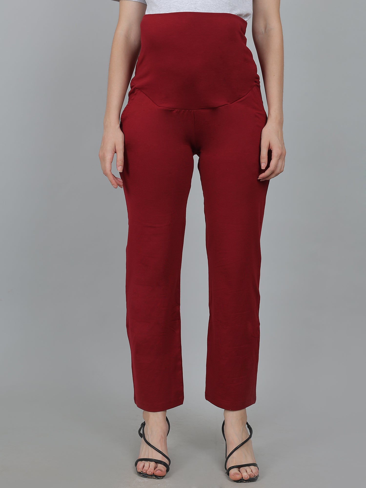 Red-Supima-Cotton-Maternity-Pants-Trousers