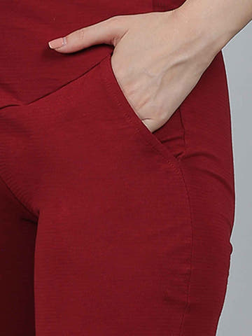 Red Supima Cotton Maternity Pants
