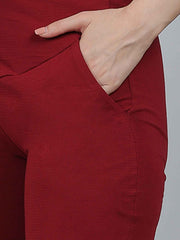 Red Supima Cotton Maternity Pants