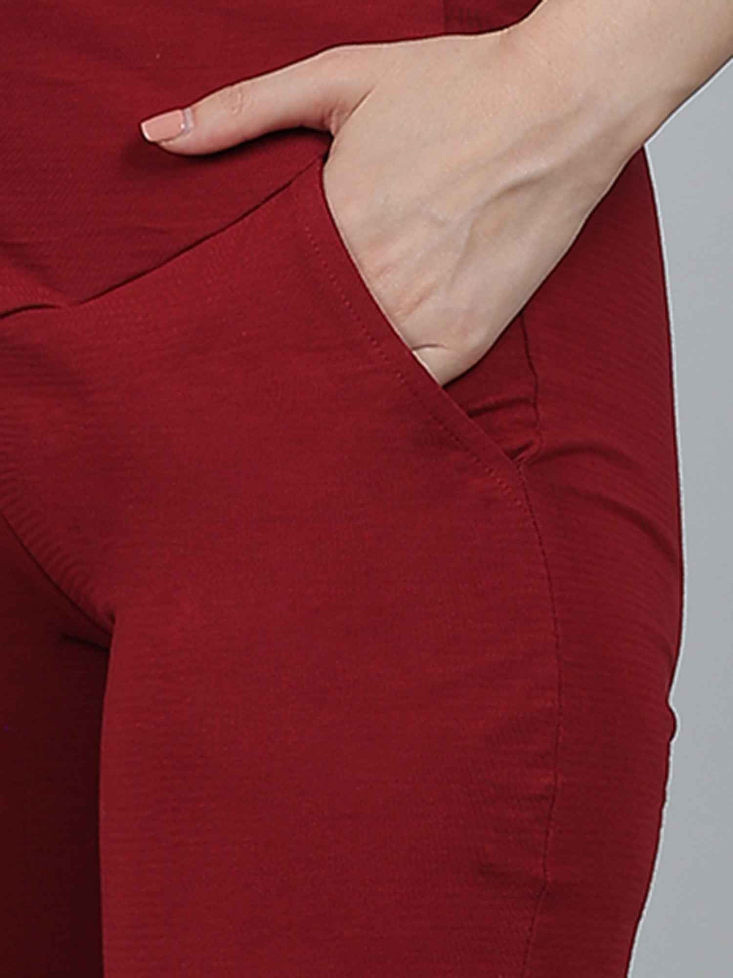 Red Supima Cotton Maternity Pants
