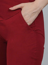 Red Supima Cotton Maternity Pants