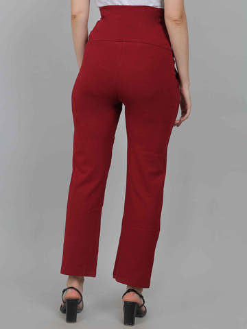 Red Supima Cotton Maternity Pants
