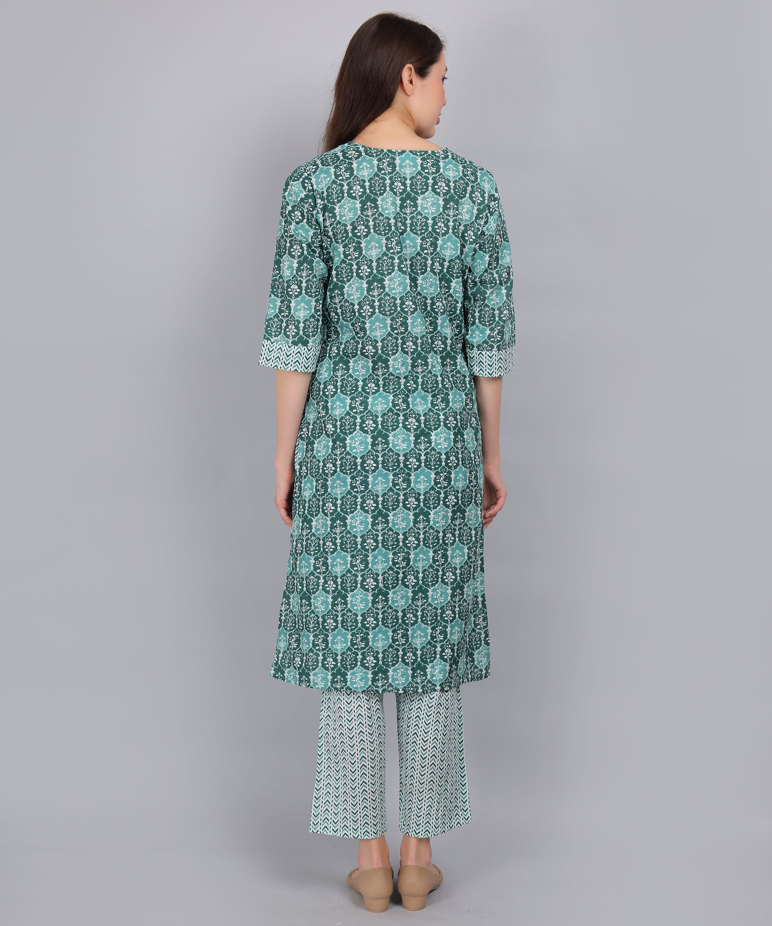 Teal-PureCotton-Straight-Feeding-KurtaSet