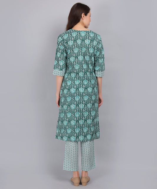 Teal-PureCotton-Straight-Feeding-KurtaSet
