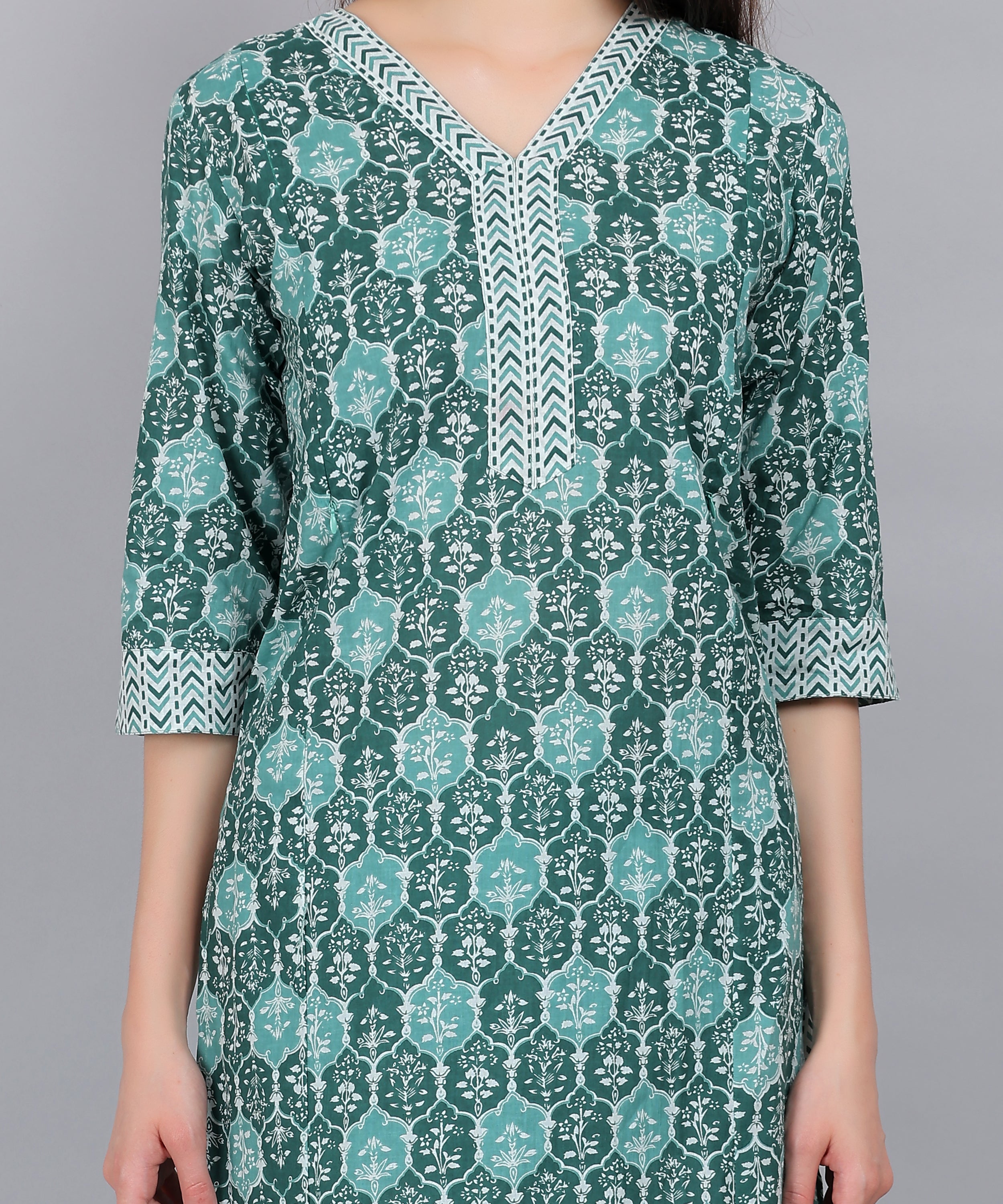 Teal-PureCotton-Straight-Feeding-KurtaSet