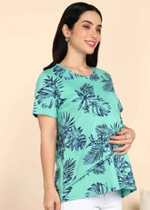 Teal Zipless Maternity and Feeding T-Shirt