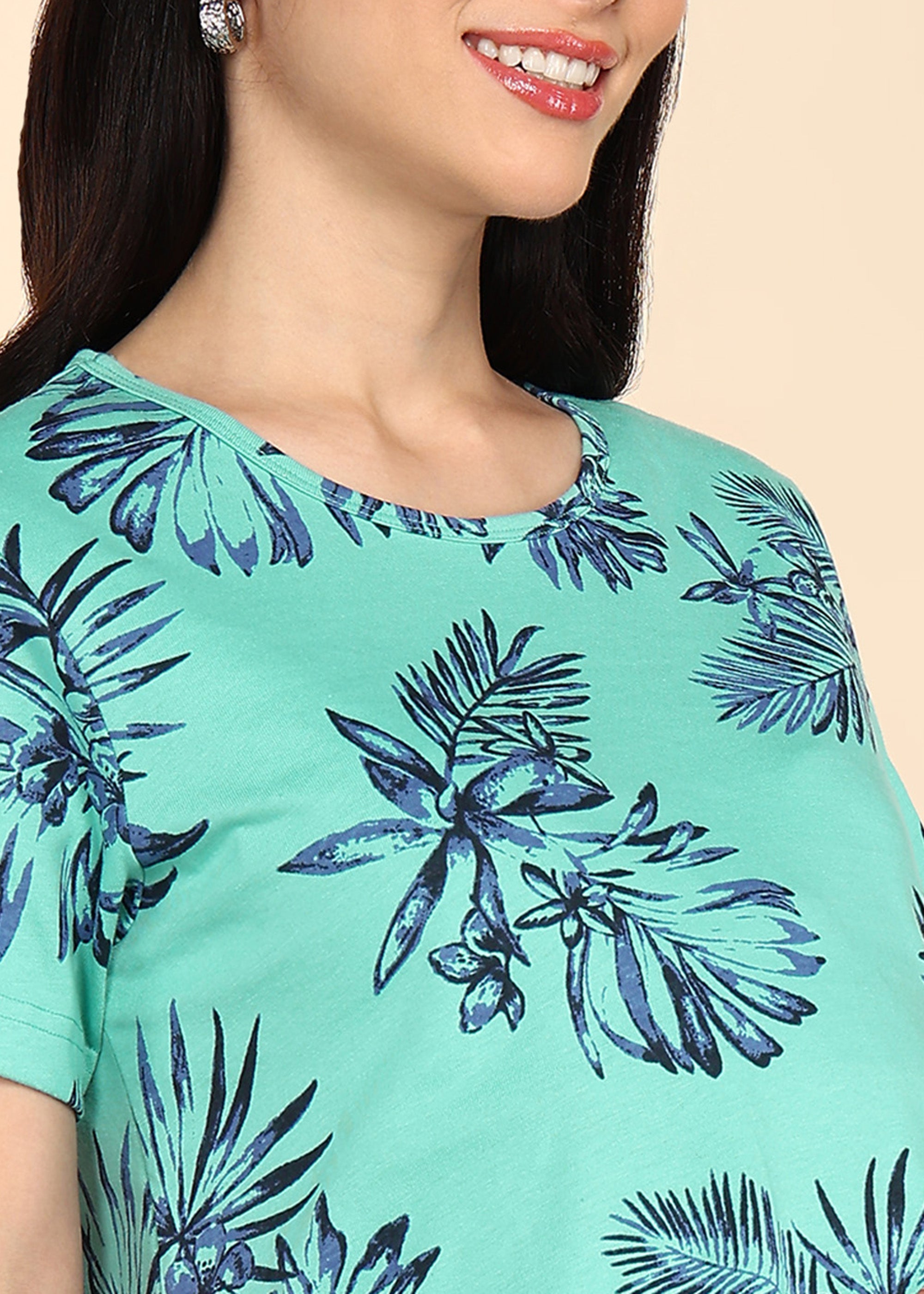 Teal-Zipless-Maternity-Feeding-T-Shirt-Top
