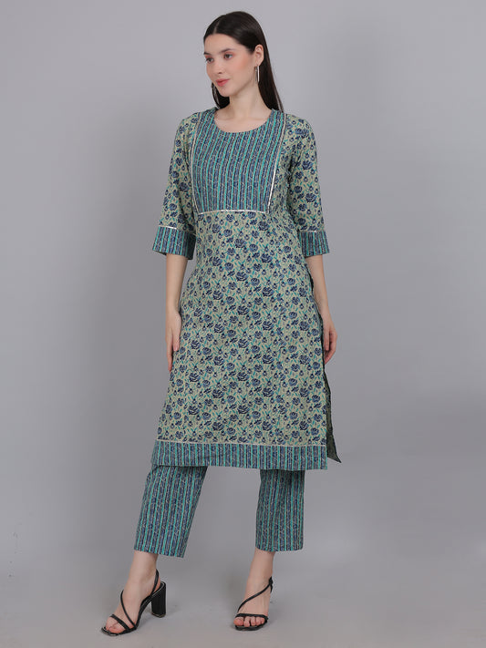 TealBlue-PureCotton-Straight-Feeding-KurtaSet