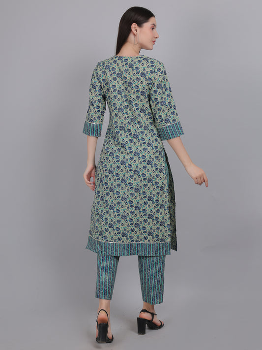 TealBlue-PureCotton-Straight-Feeding-KurtaSet