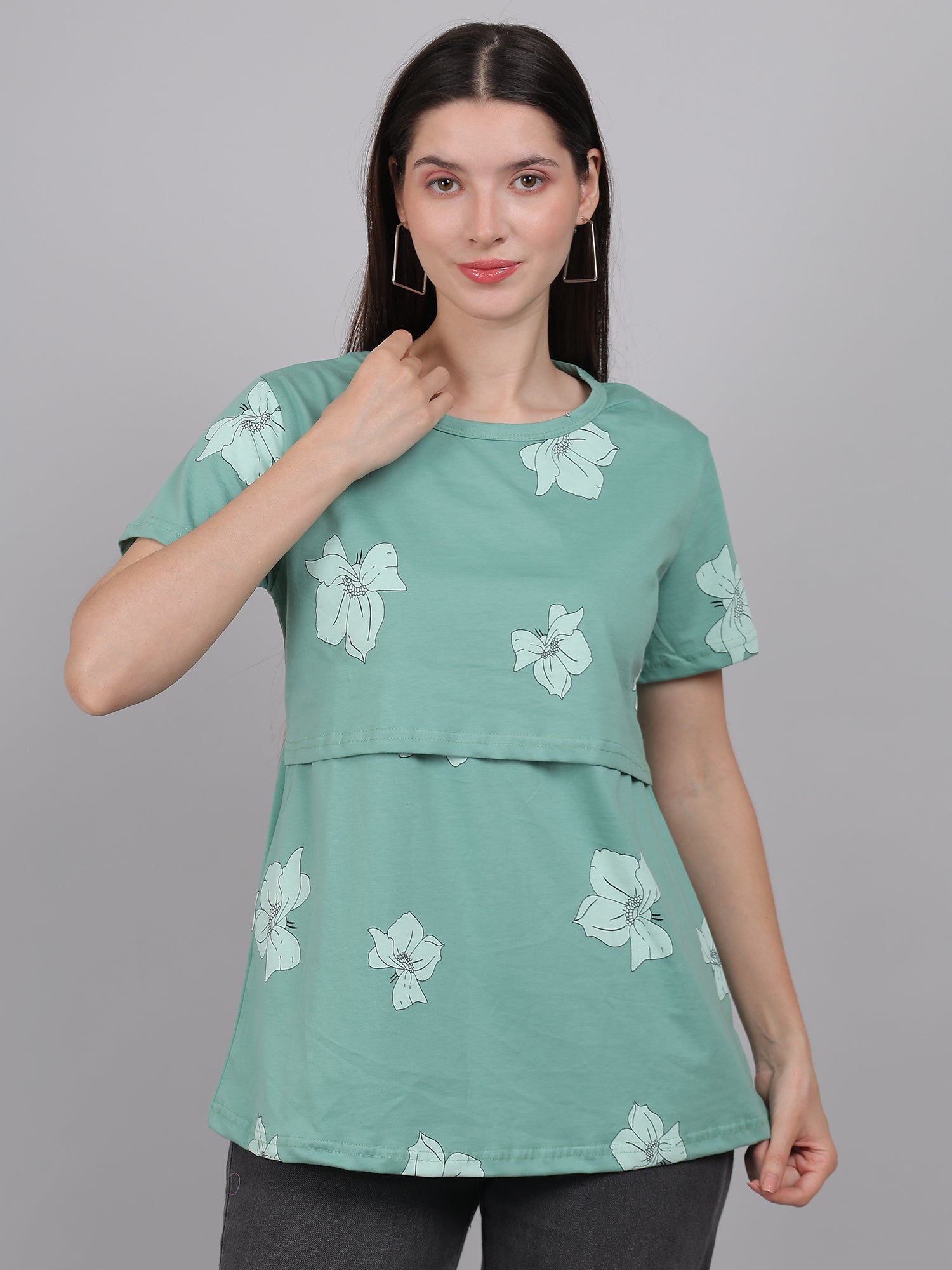 TurquoiseGreen-Zipless-Feeding-T-Shirt-Top
