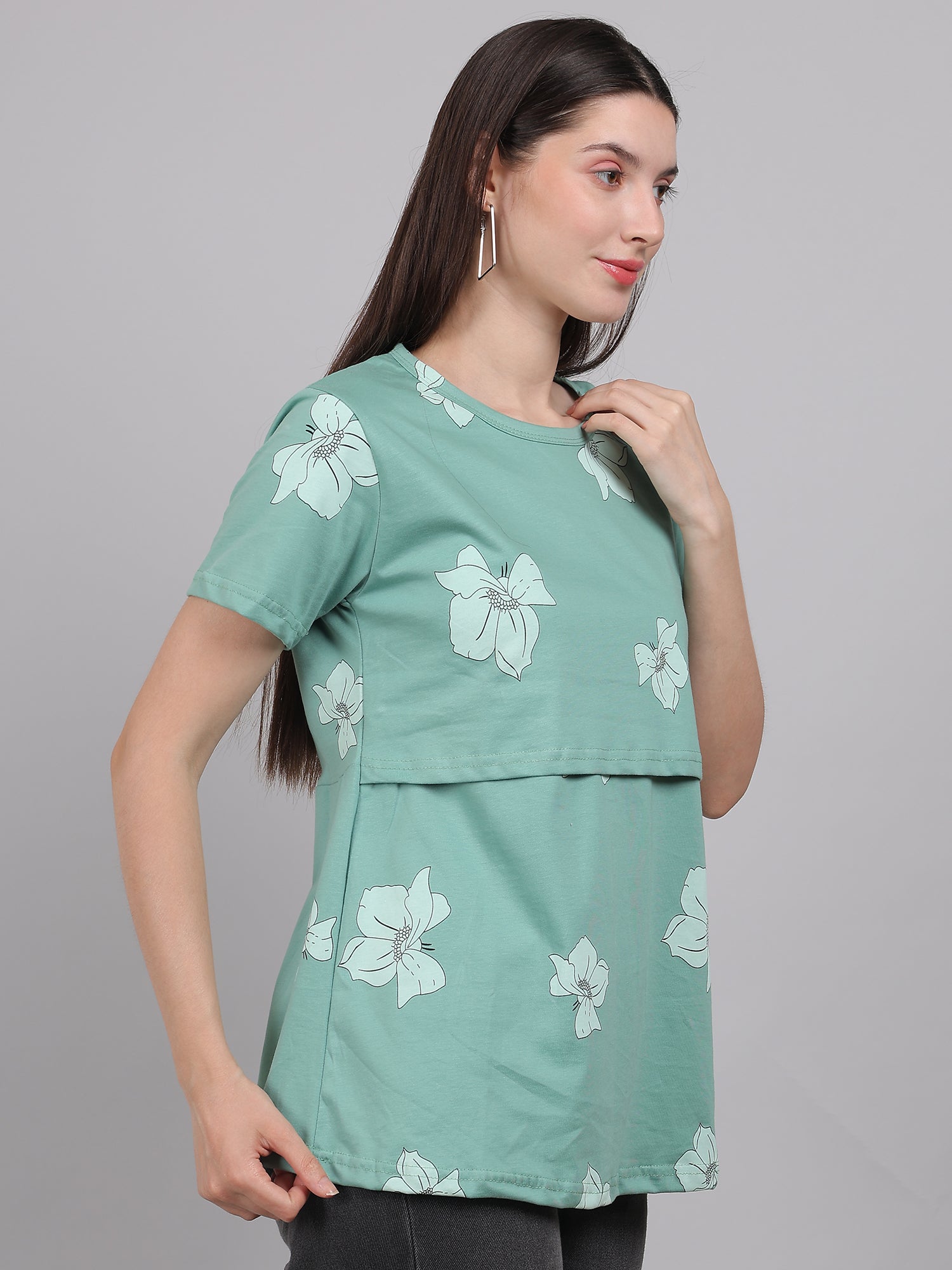 TurquoiseGreen-Zipless-Feeding-T-Shirt-Top