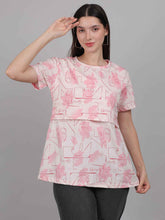 White and Pink Zipless Feeding T-Shirt