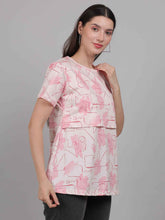 White and Pink Zipless Feeding T-Shirt