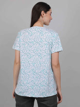 White and Teal Zipless Feeding T-Shirt