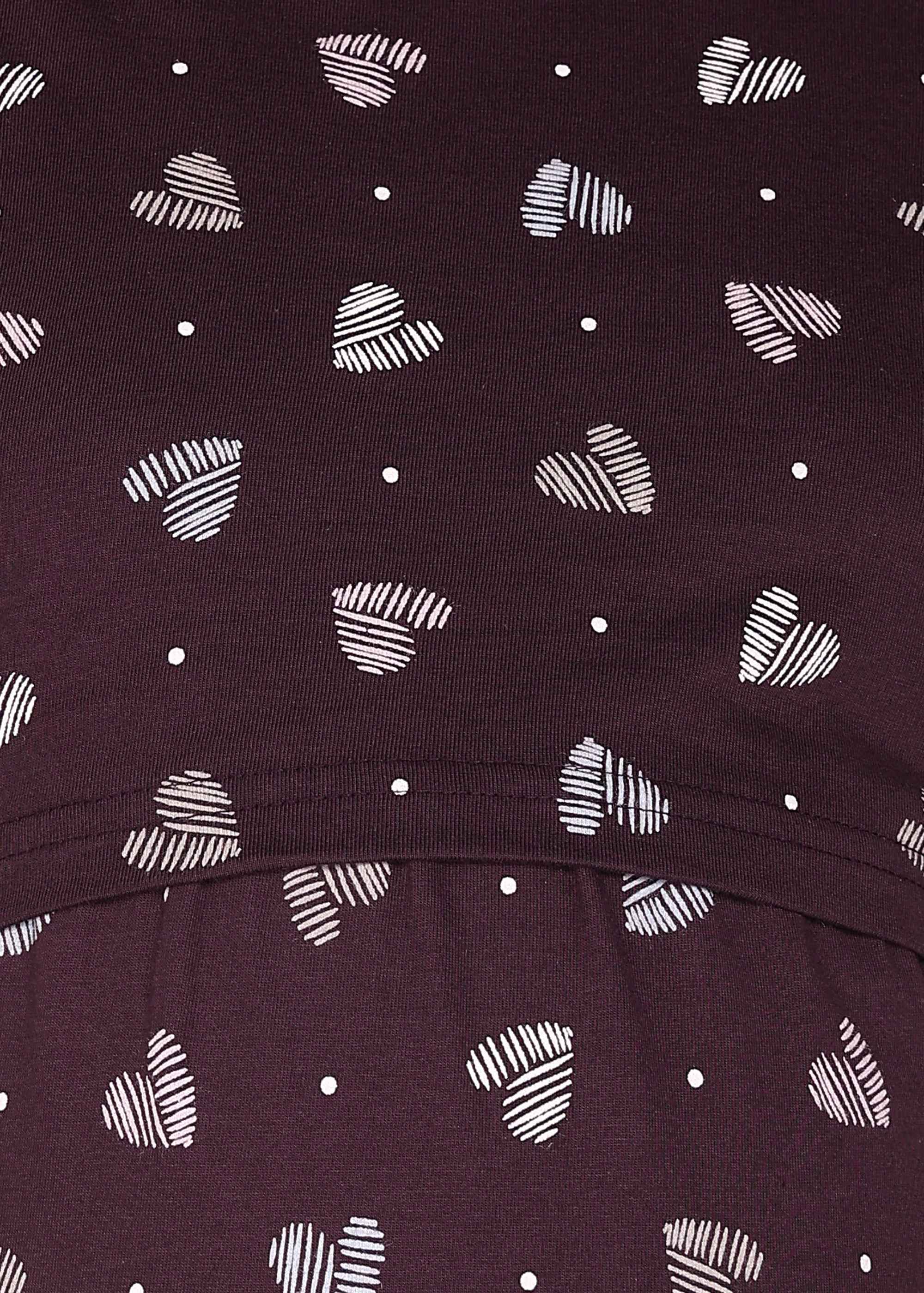Wine Knitted Cotton Maternity Loungewear Dress