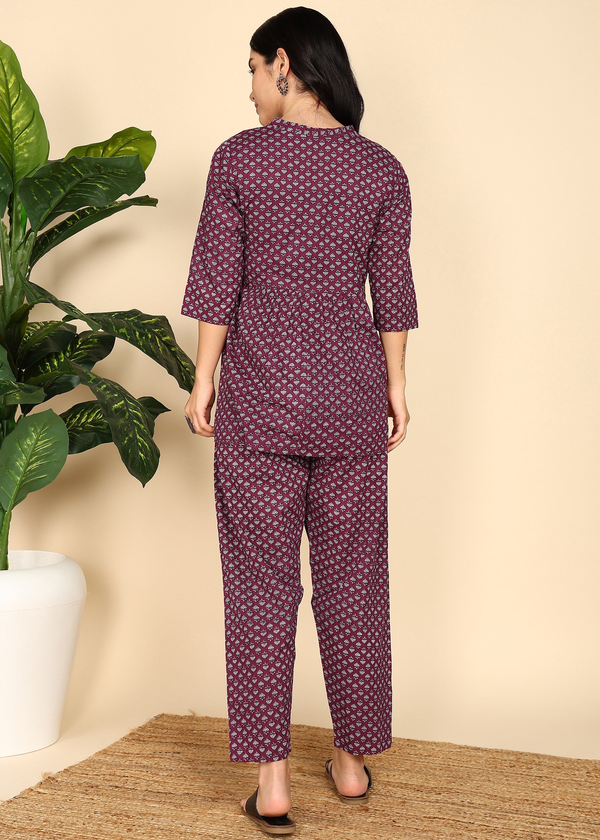 Wine-PureCotton-Maternity-Feeding-Co-ord-Set