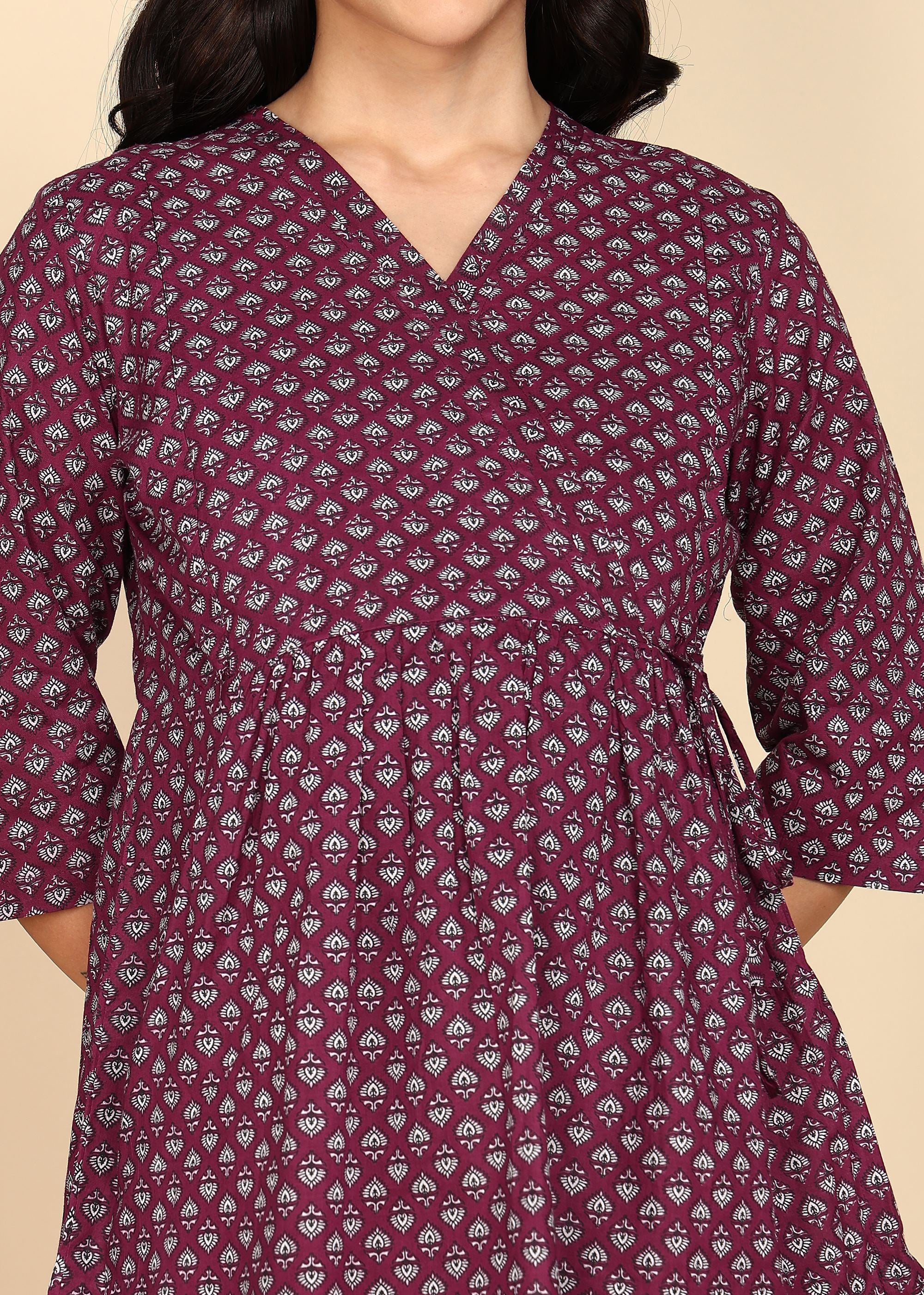 Wine-PureCotton-Maternity-Feeding-Co-ord-Set