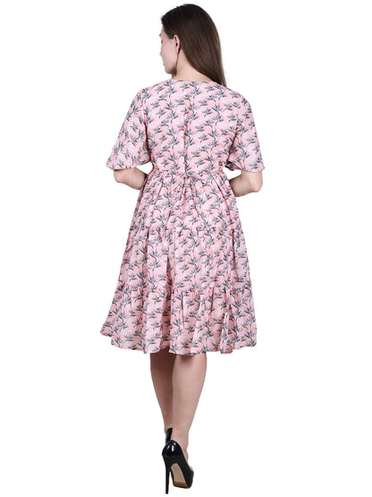 Muslin Printed Dress with Cotton Mulmul Lining