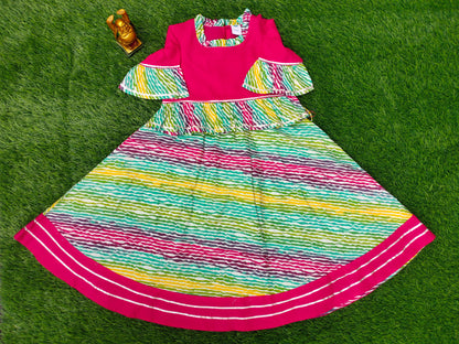 Pure Cotton Lehenga Set for Girls | Lahariya Print