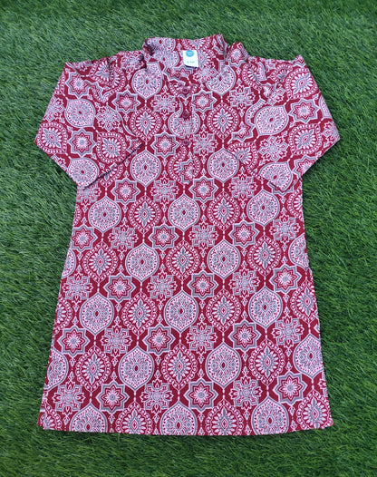 Pure Cotton Kurta Sets for Boys | Red