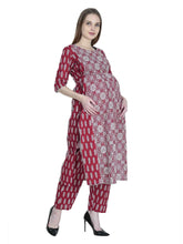 Maternity and Feeding Kurta Set | Pure Cotton | Maroon