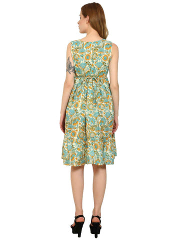 Multicolor Layered Cotton Maternity and Feeding Dress - Moms Ever
