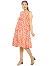 Peach Shirt Pattern Cotton Maternity and Feeding Dress - Moms Ever