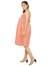 Peach Shirt Pattern Cotton Maternity and Feeding Dress - Moms Ever
