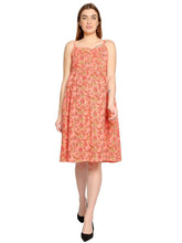 Peach Summer Cotton Maternity and Feeding Dress