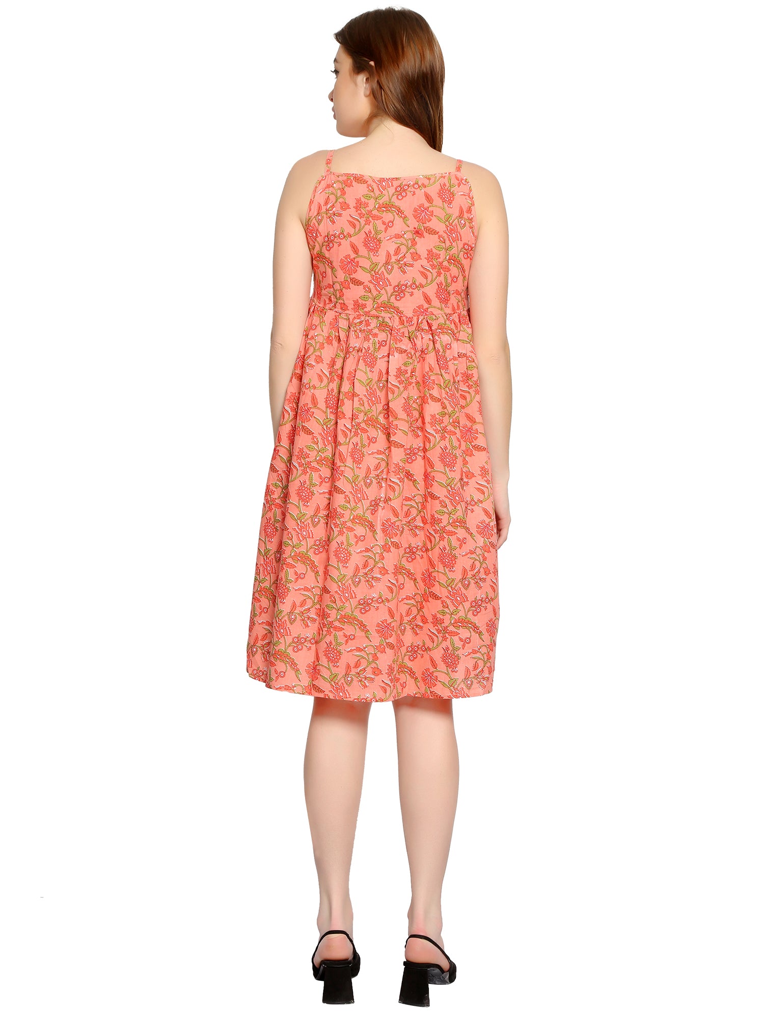 Peach-Summer-Cotton-Maternity-Feeding-Dress
