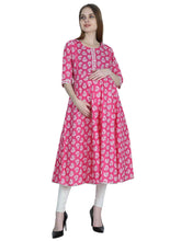 Pink Pure Cotton Maternity and Feeding Kurti