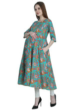 Teal Pure Cotton Maternity and Feeding Kurti