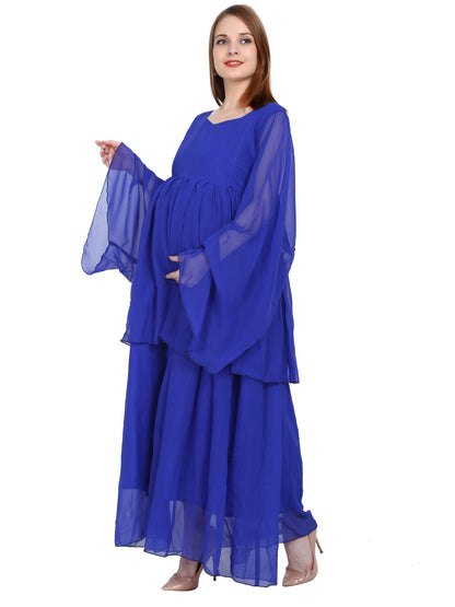 Maternity and Feeding Gown | Royal Blue | Fully Customisable (Made to Order)