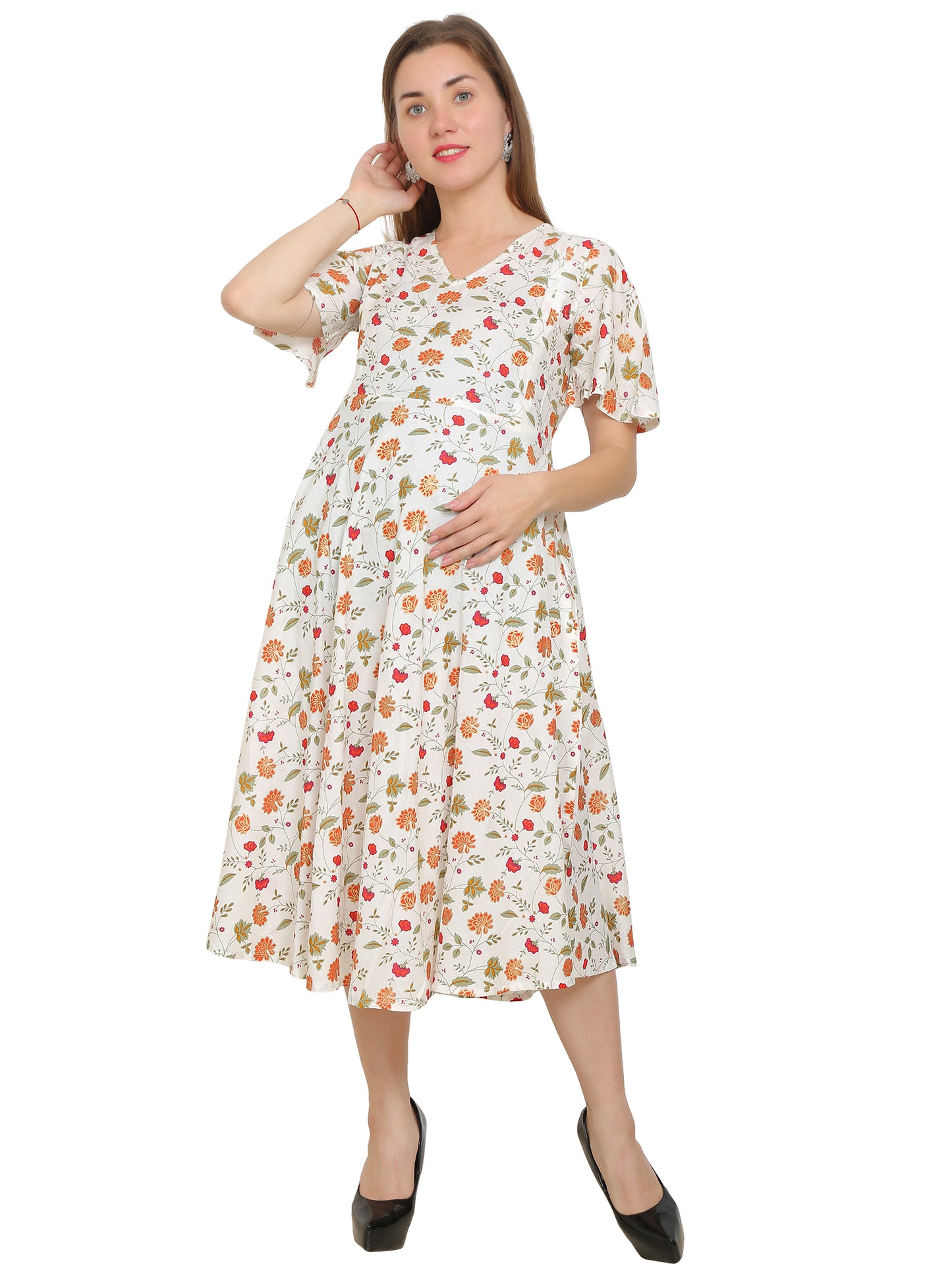 Maternity Kurti | Rayon off-White Color | Feeding Kurti | Pre and Post Pregnancy