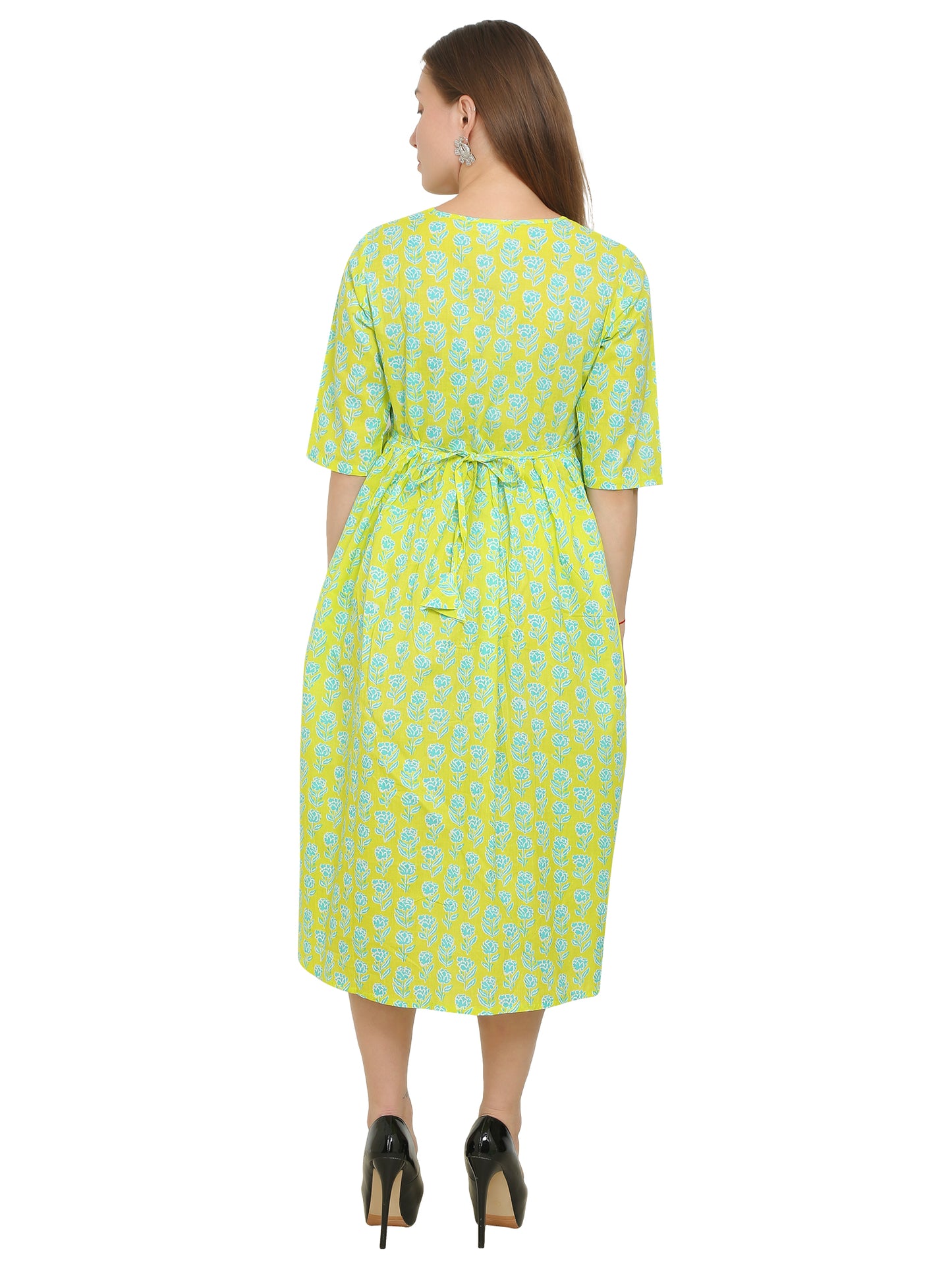 Maternity Kurti | Pure Cotton | Green Color  | Feeding Kurti | Pre and Post Pregnancy