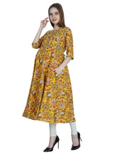 Yellow Pure Cotton Maternity and Feeding Kurti