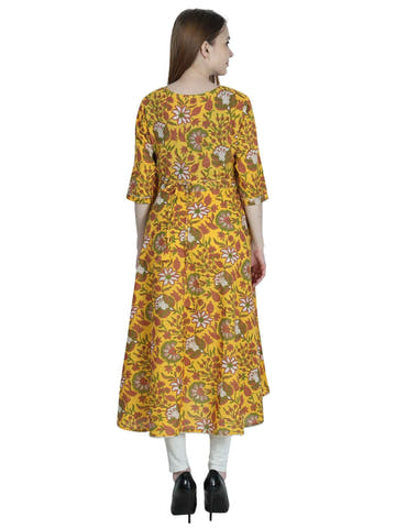 Yellow Pure Cotton Maternity and Feeding Kurti